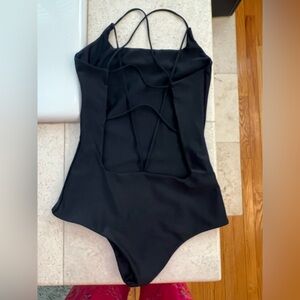 Mikoh strappy back black one piece, xs